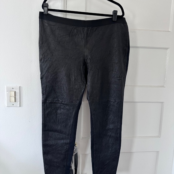Eileen Fisher Plus Leather Front Leggings - Picture 1 of 5